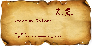 Krecsun Roland névjegykártya